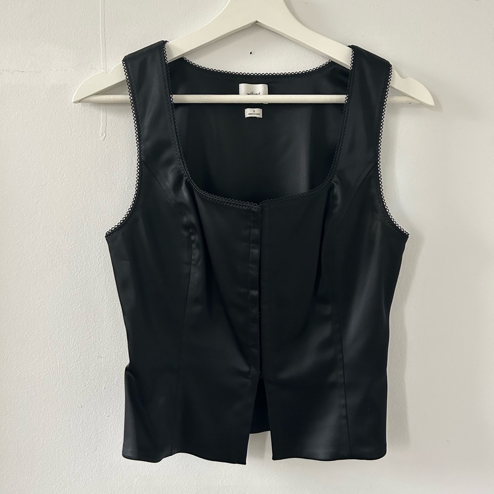 Aritzia Roseland Satin Bustier w/ Lace Trim